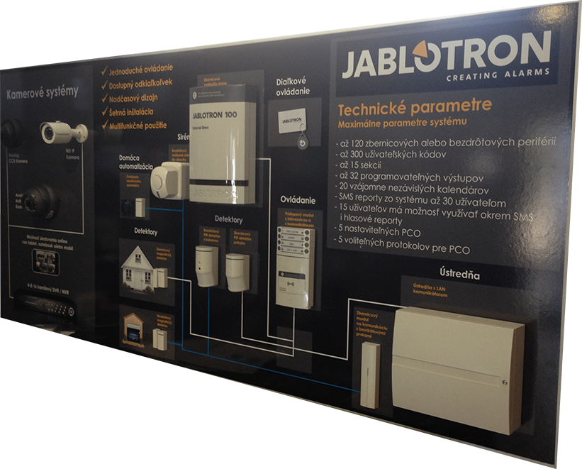 Jablotron Showroom - Prezentačný panel v predajni